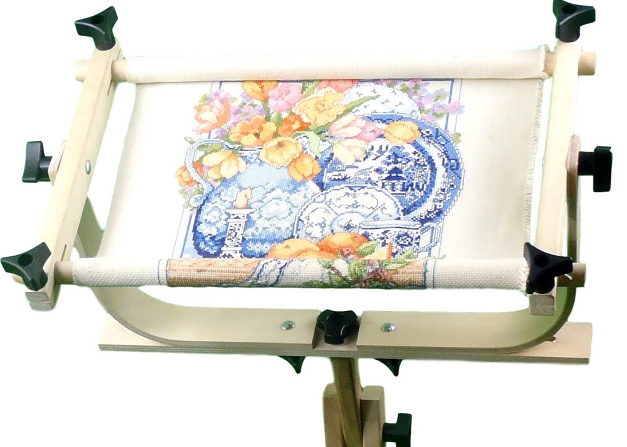 F.A. Edmunds Stitchers Wonder! Craft Stand with 8.5 x 24" Split Rail Scroll Frame